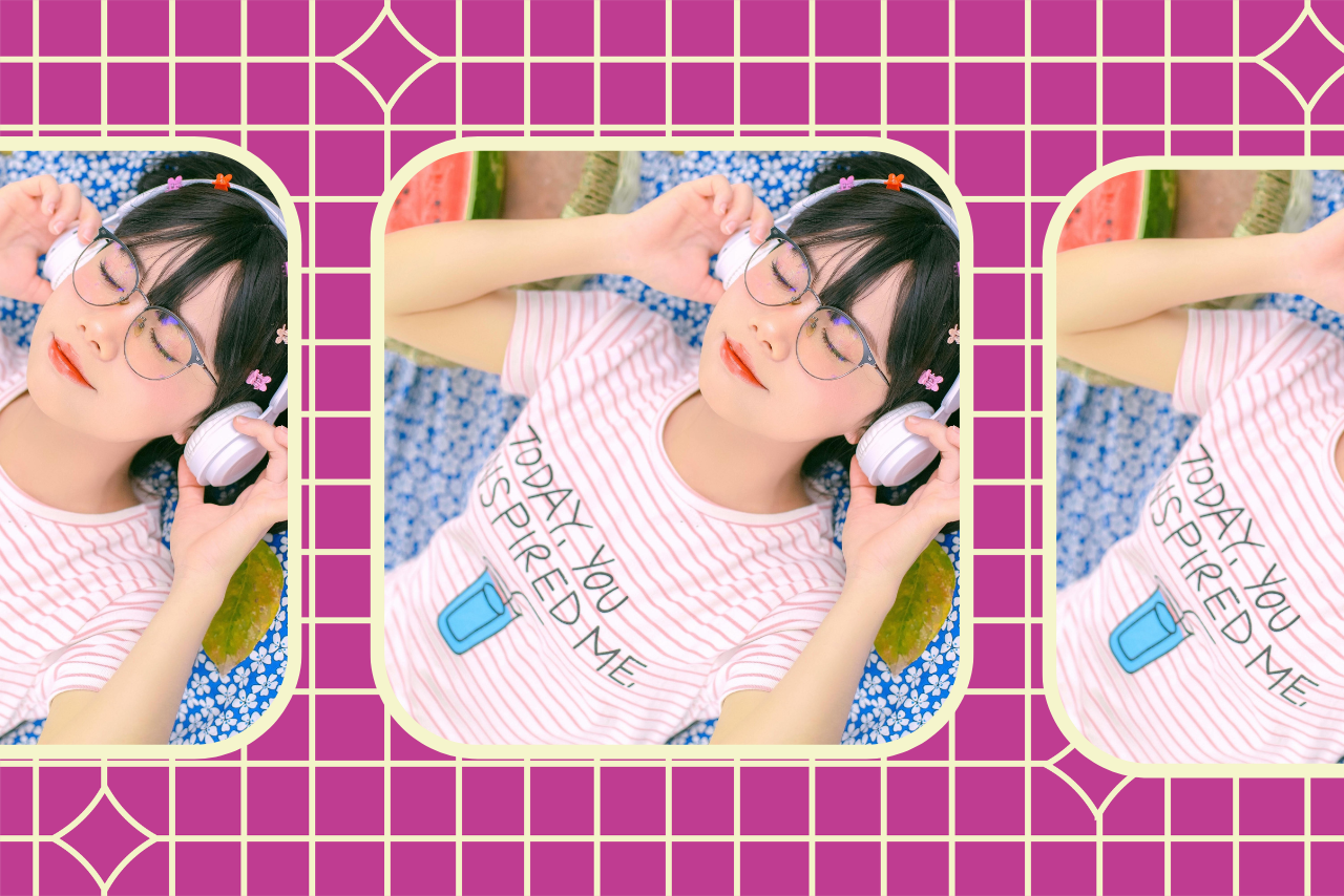 Woman listening to music