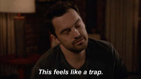 New Girl Nick Miller Trapped GIF