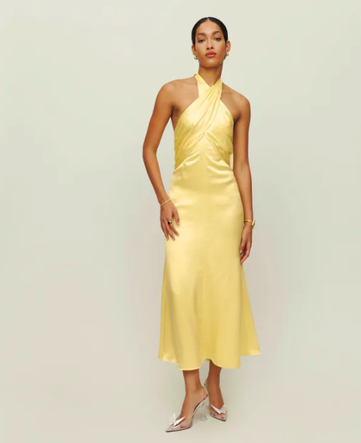 reformation yellow dress