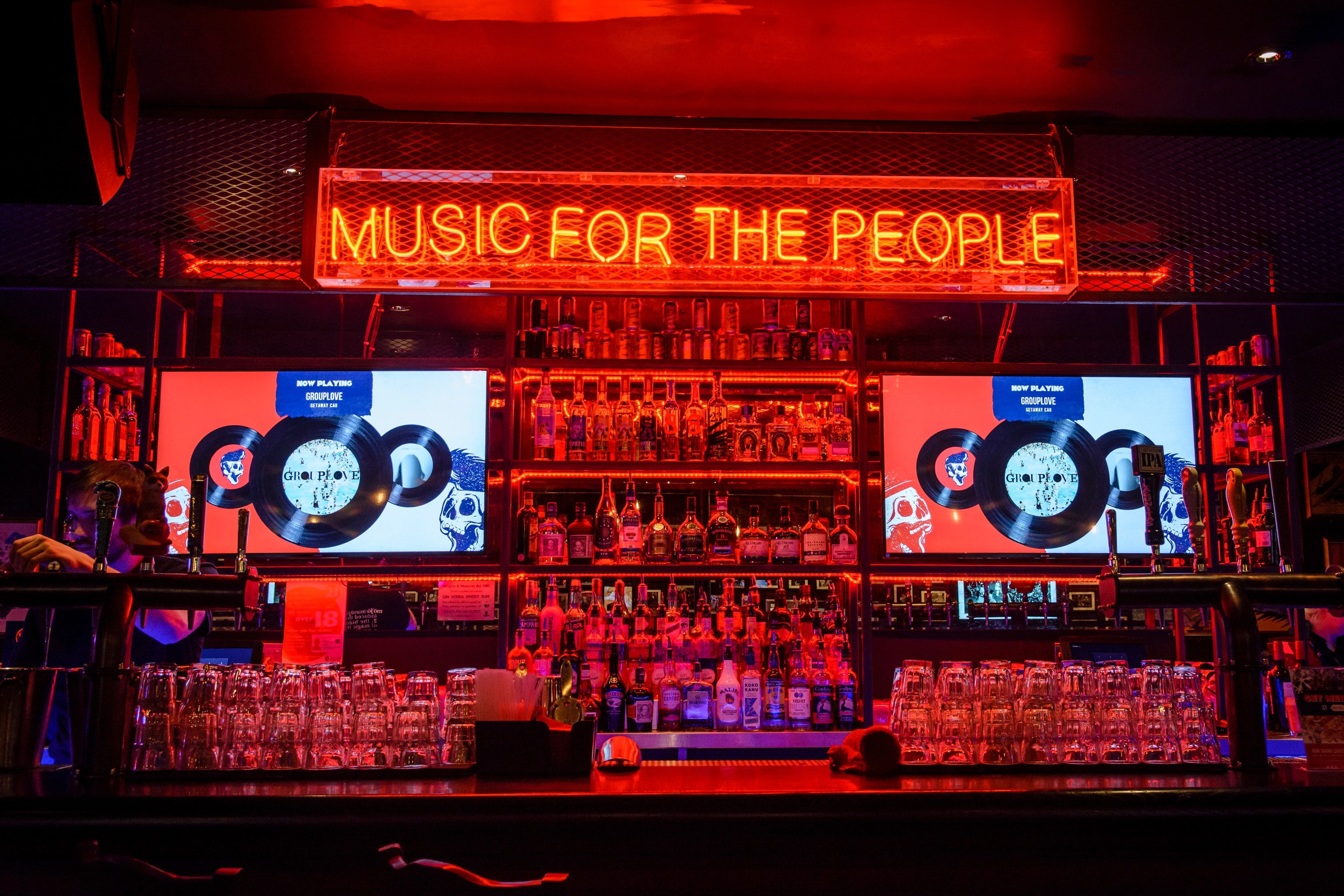 Neon music for the people sign