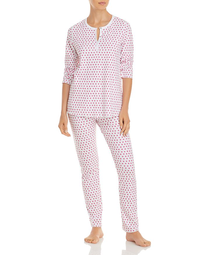 Cotton Hearts Print Pajamas Set