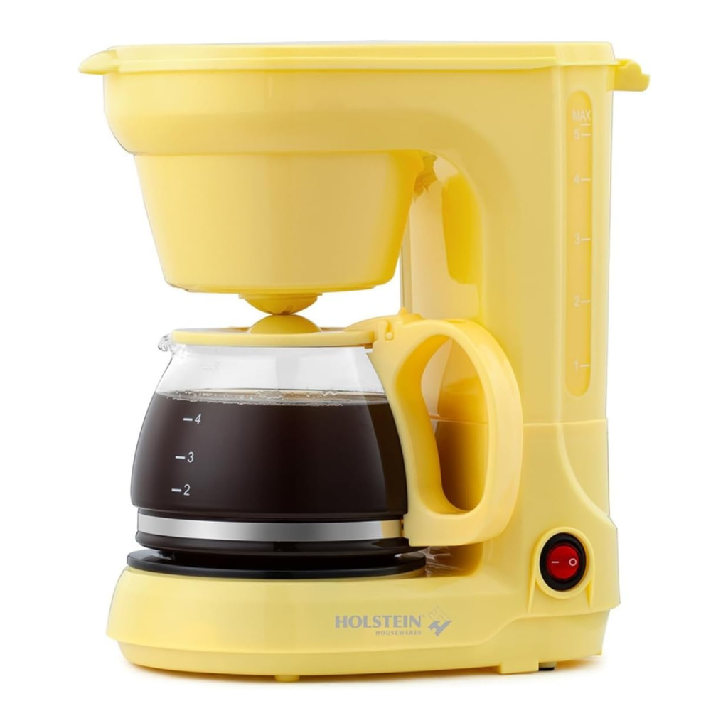 yellow drip coffee maker