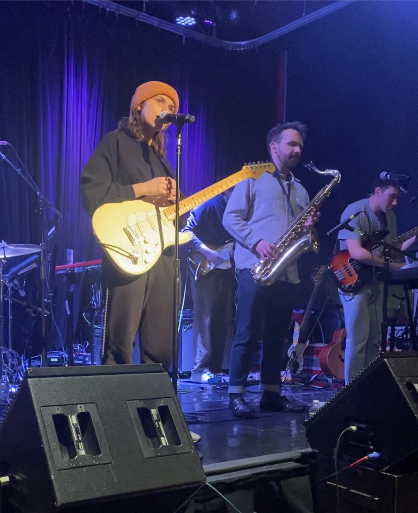 The Greeting Committee lead singer Addison Sartino at the beginning of the Boston show.