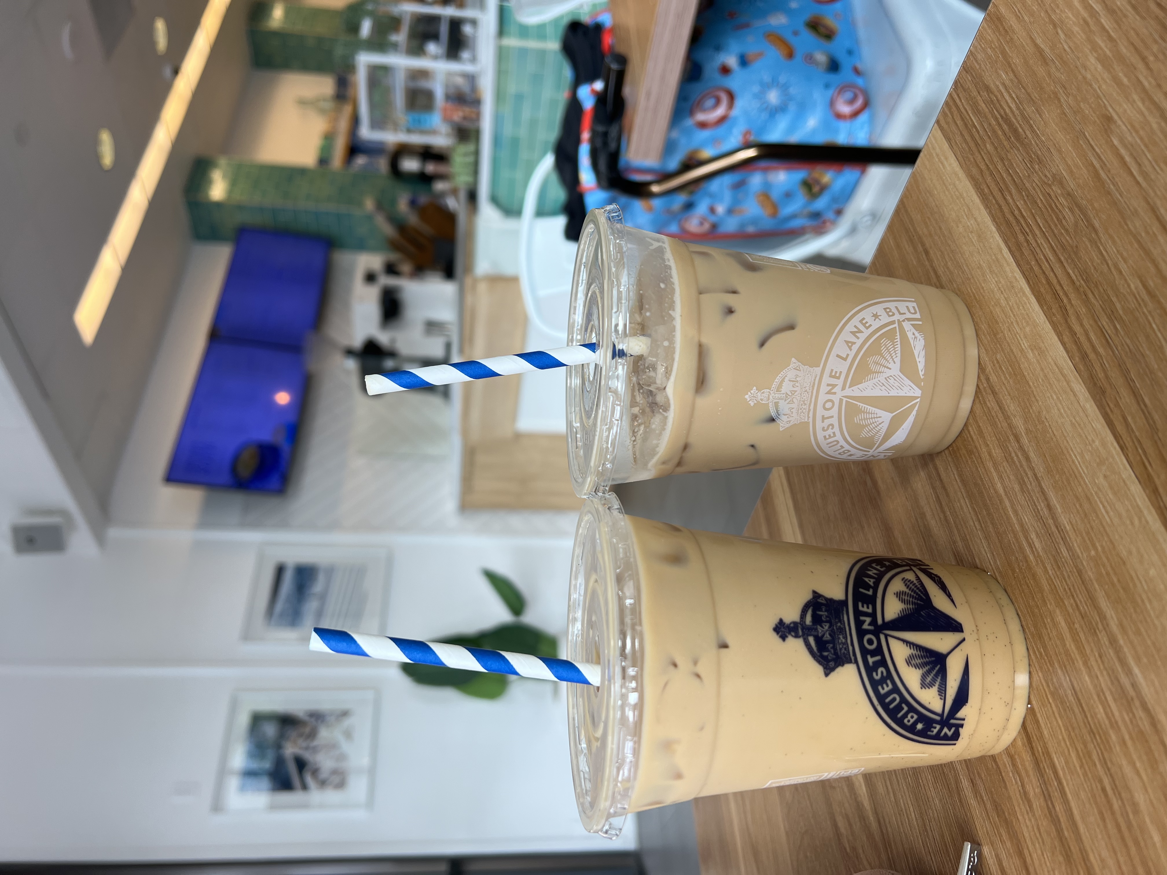 iced vanilla latte at Bluestone Lane