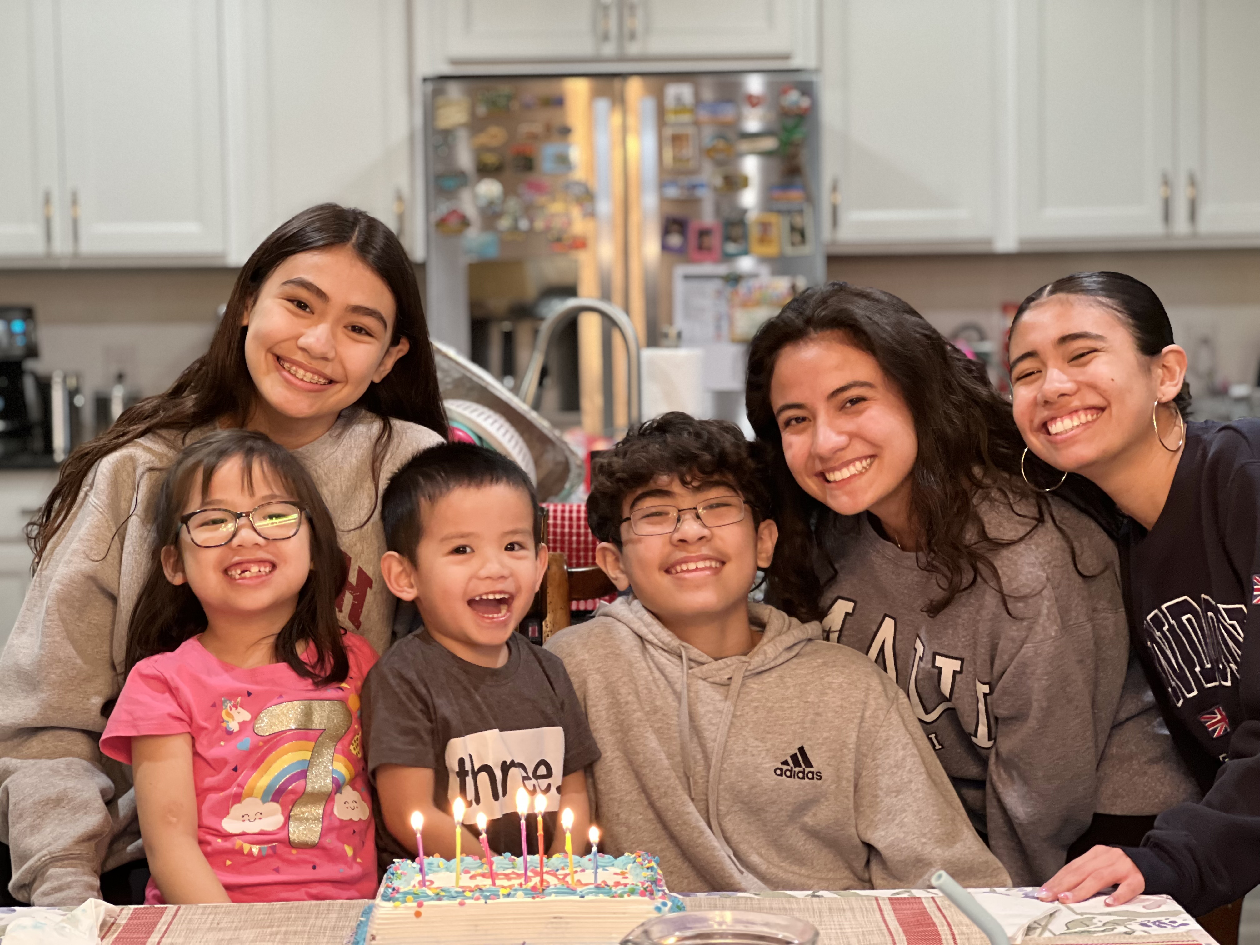 cousins at a birthday party