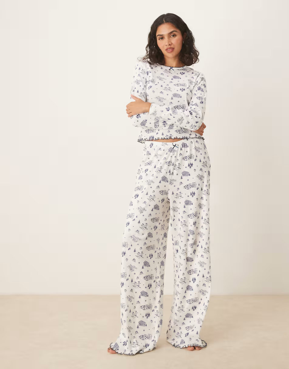 ASOS DESIGN pointelle pajamas