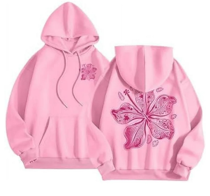 Pink Palm Puff Hoodie