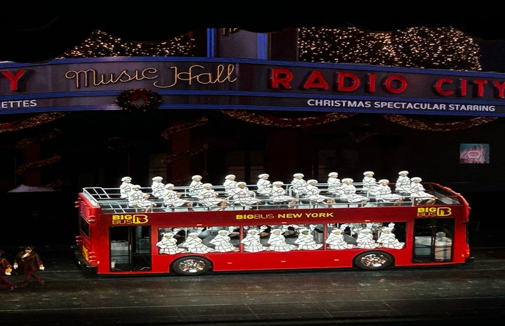 The Radio City Rockettes performing a set during their Christmas Spectacular in New York City on Dec. 30, 2024.