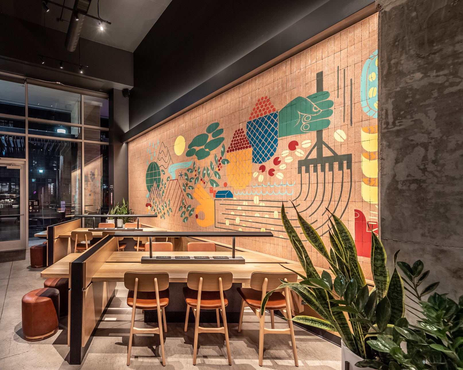 Photo of a Starbucks lobby