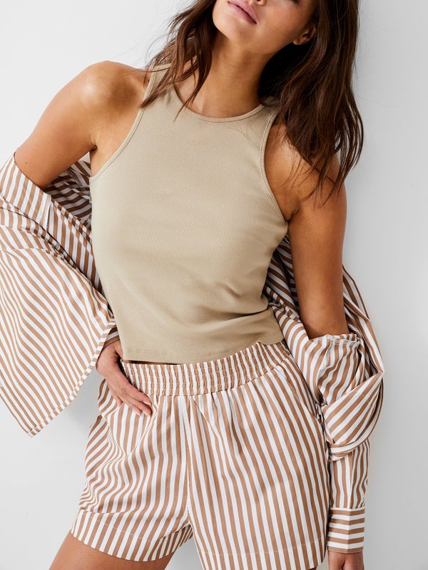 French Connection Stripe Shirting Shorts