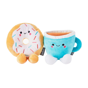 donut and coffee cup plushies