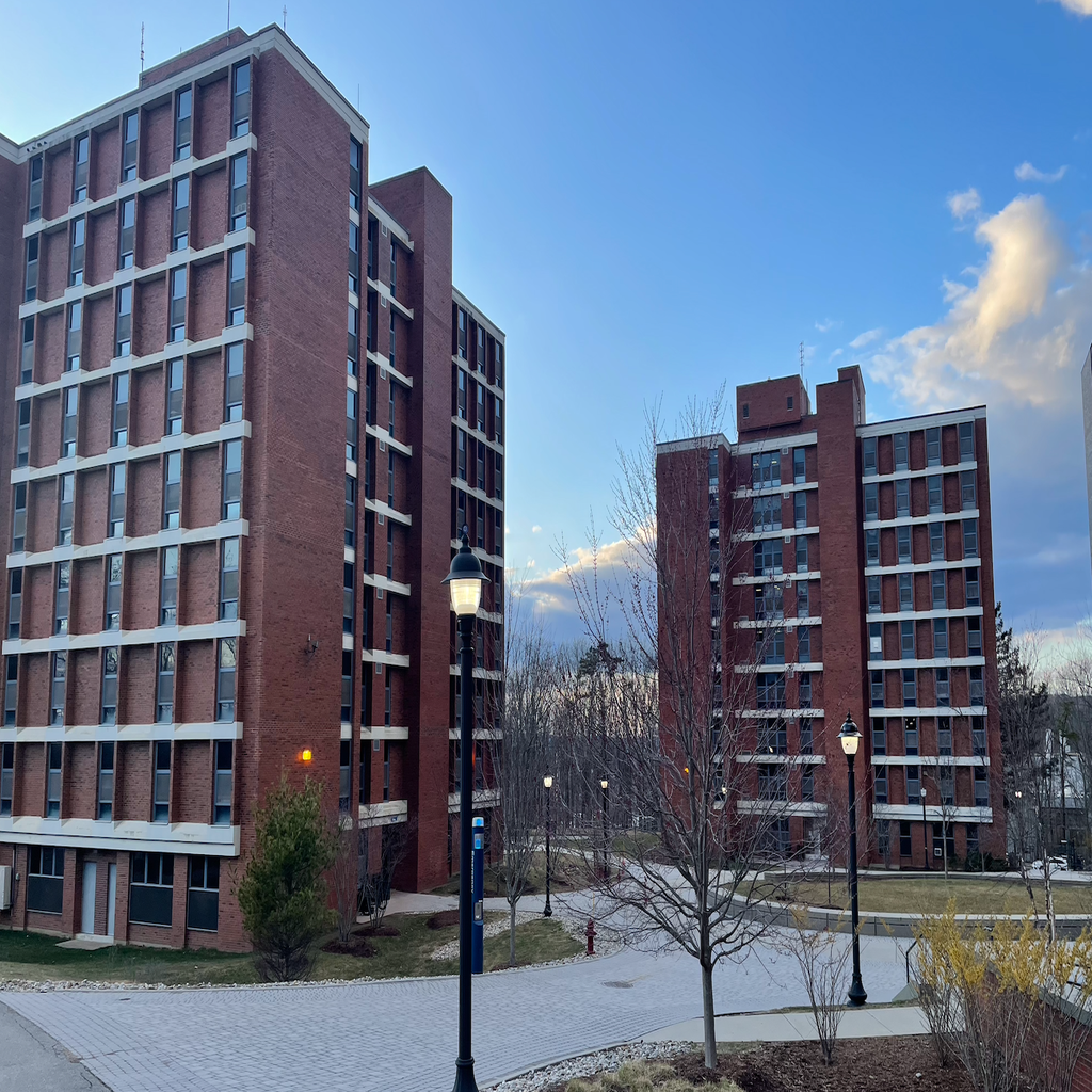 Exterior of a dorm building at UConn - being used in article for guide to UConn housing