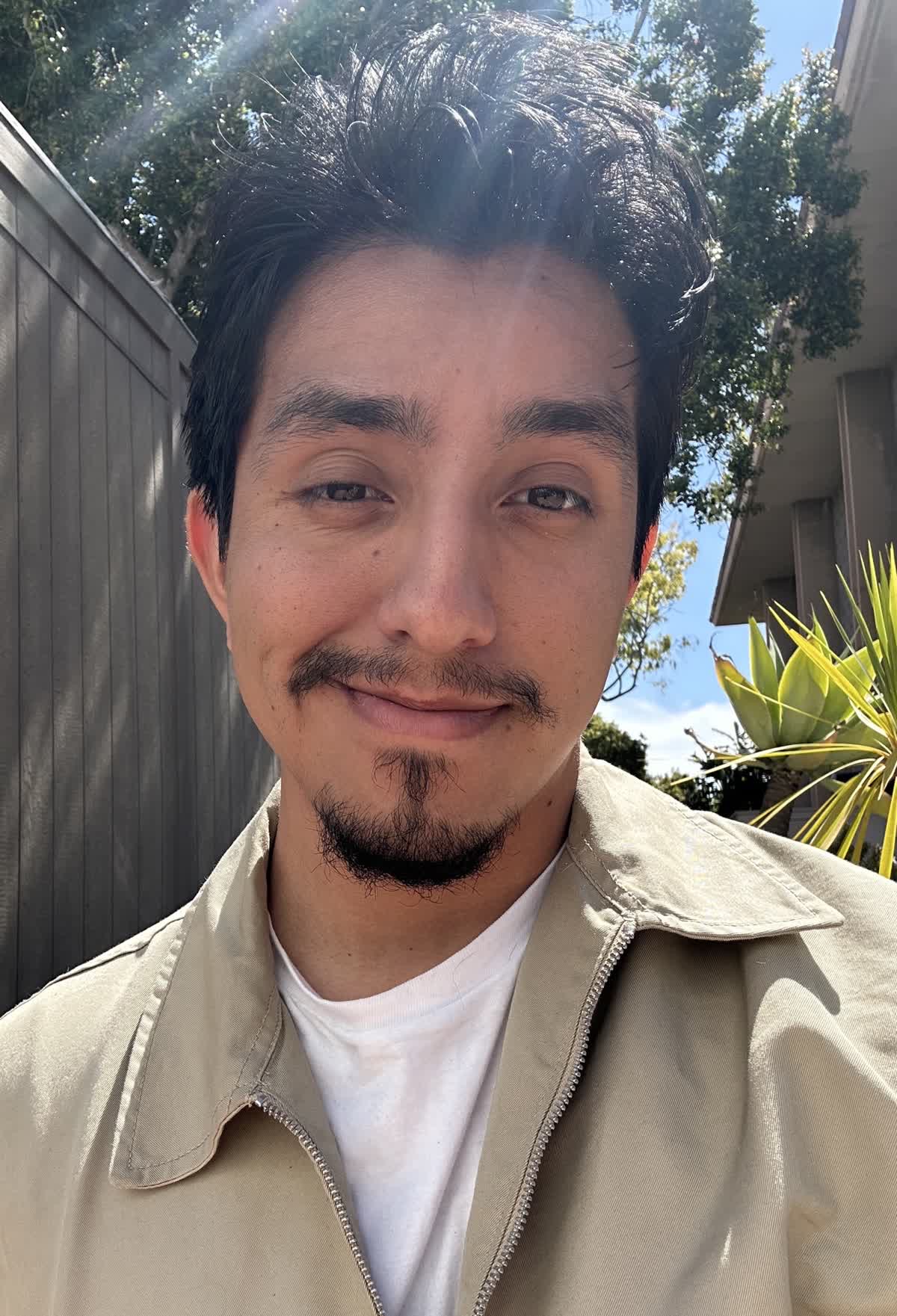 Starbucks coworker posed for interview picture