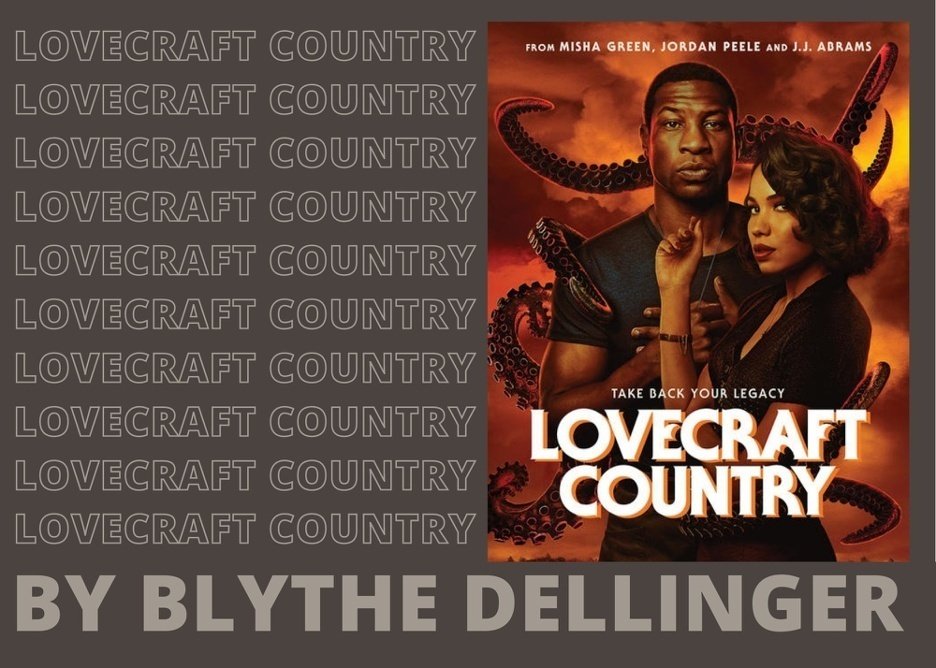 Lovecraft County book cover with words next to it