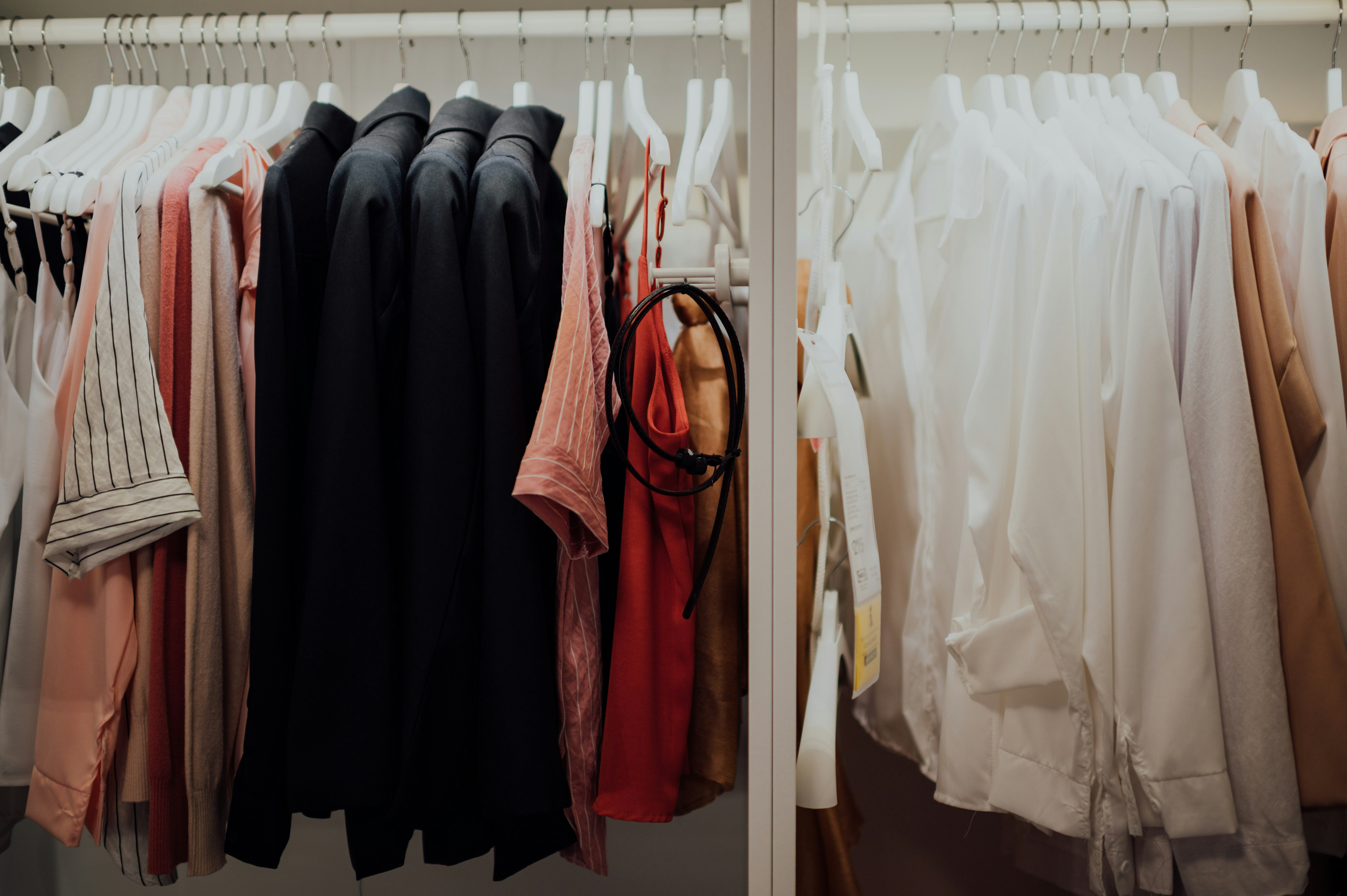 Clothes hanging on rack