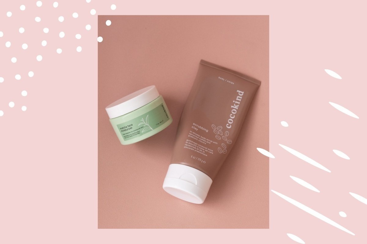 body scrub and matcha moisturizer