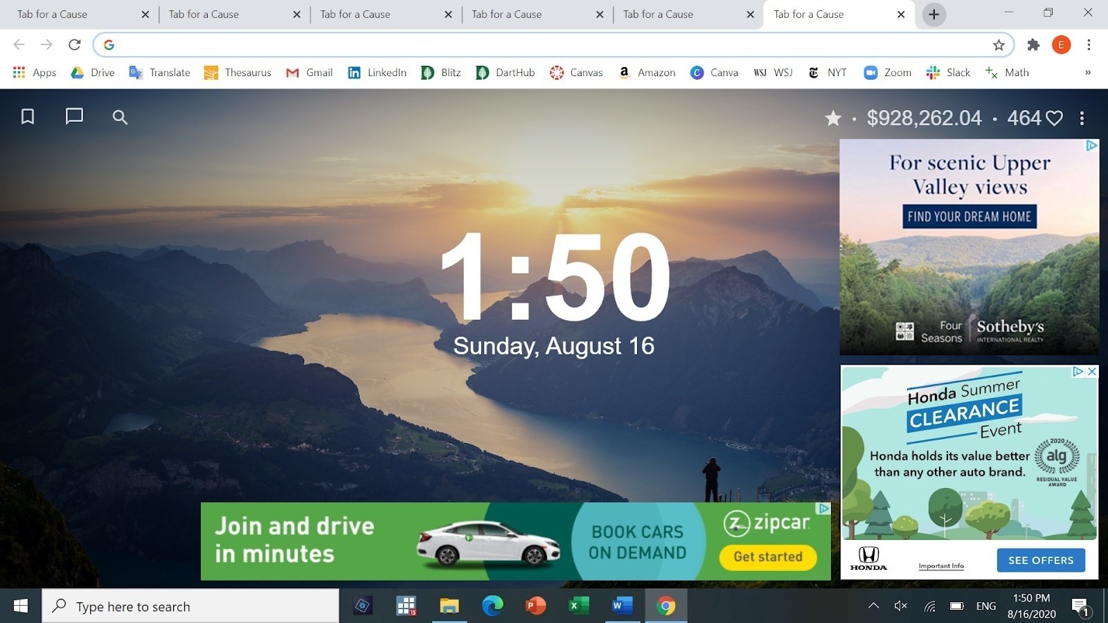 Tab for a Cause Browser Window