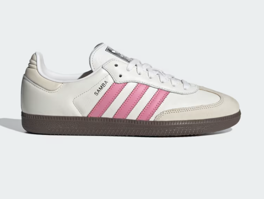 Adidas Sambas with pink accents