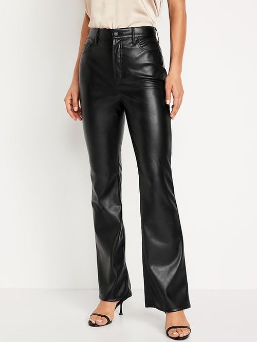 Old Navy Higher High-Waisted Faux-Leather Flare Pants