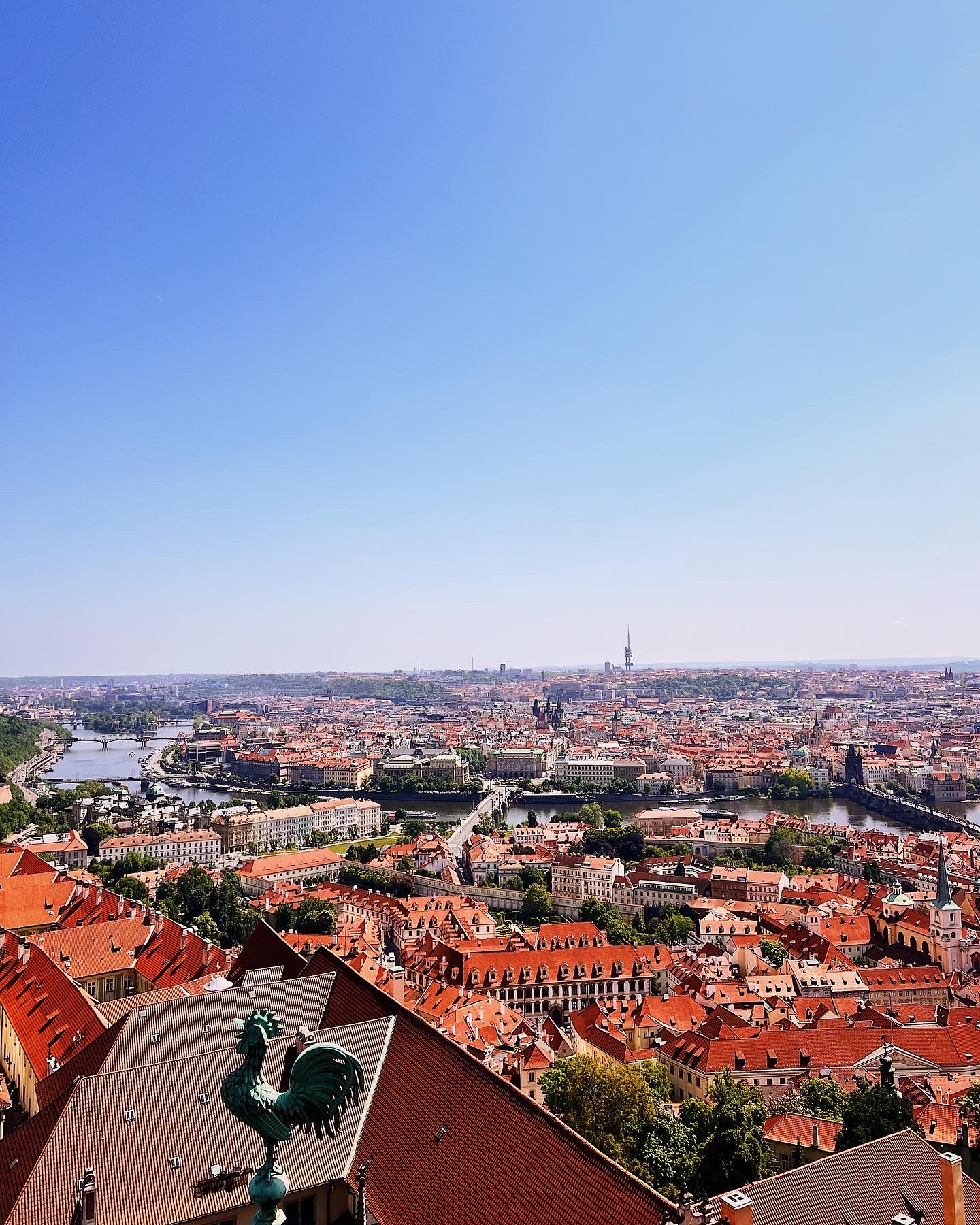Overview of Prague from a bird\'s eye view