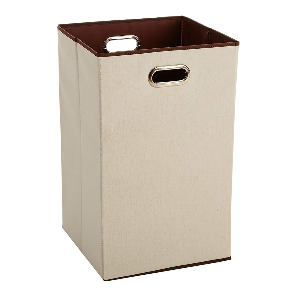 beige fabric laundry hamper