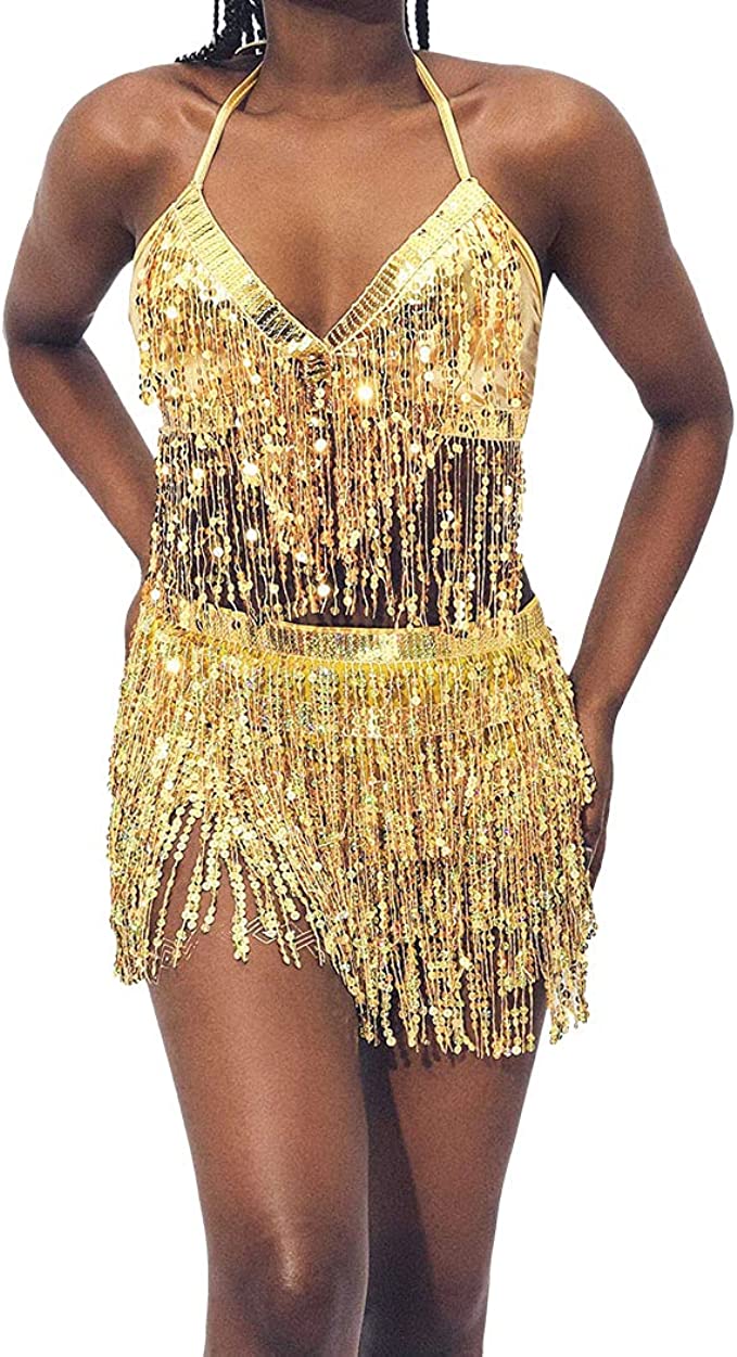 Gold fringed set