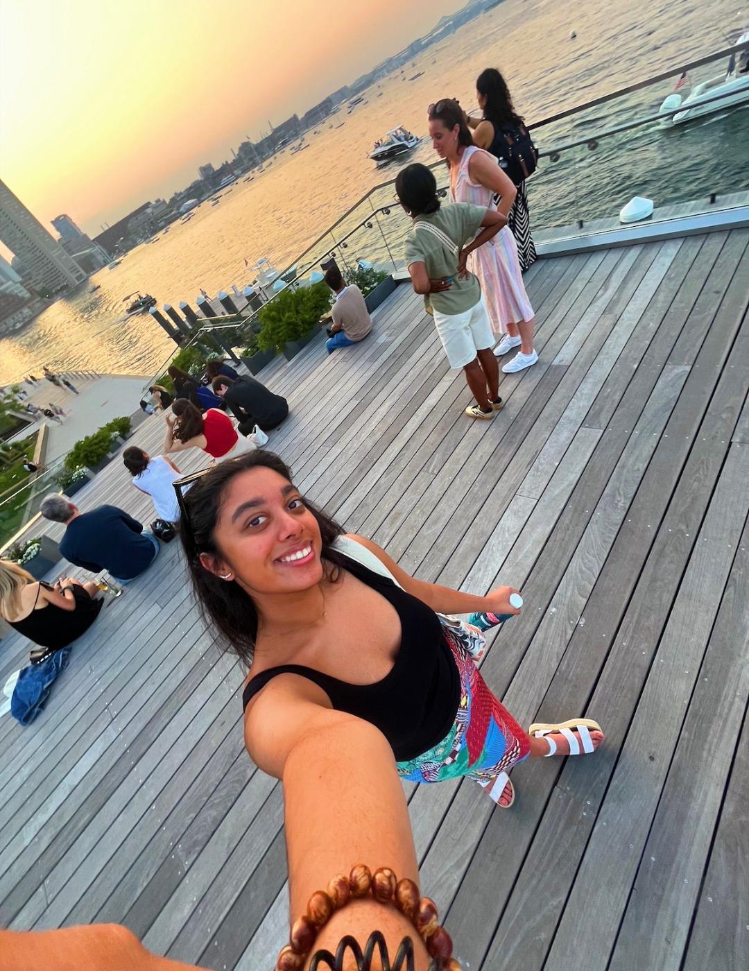 Hansika Subramanian selfie in Boston