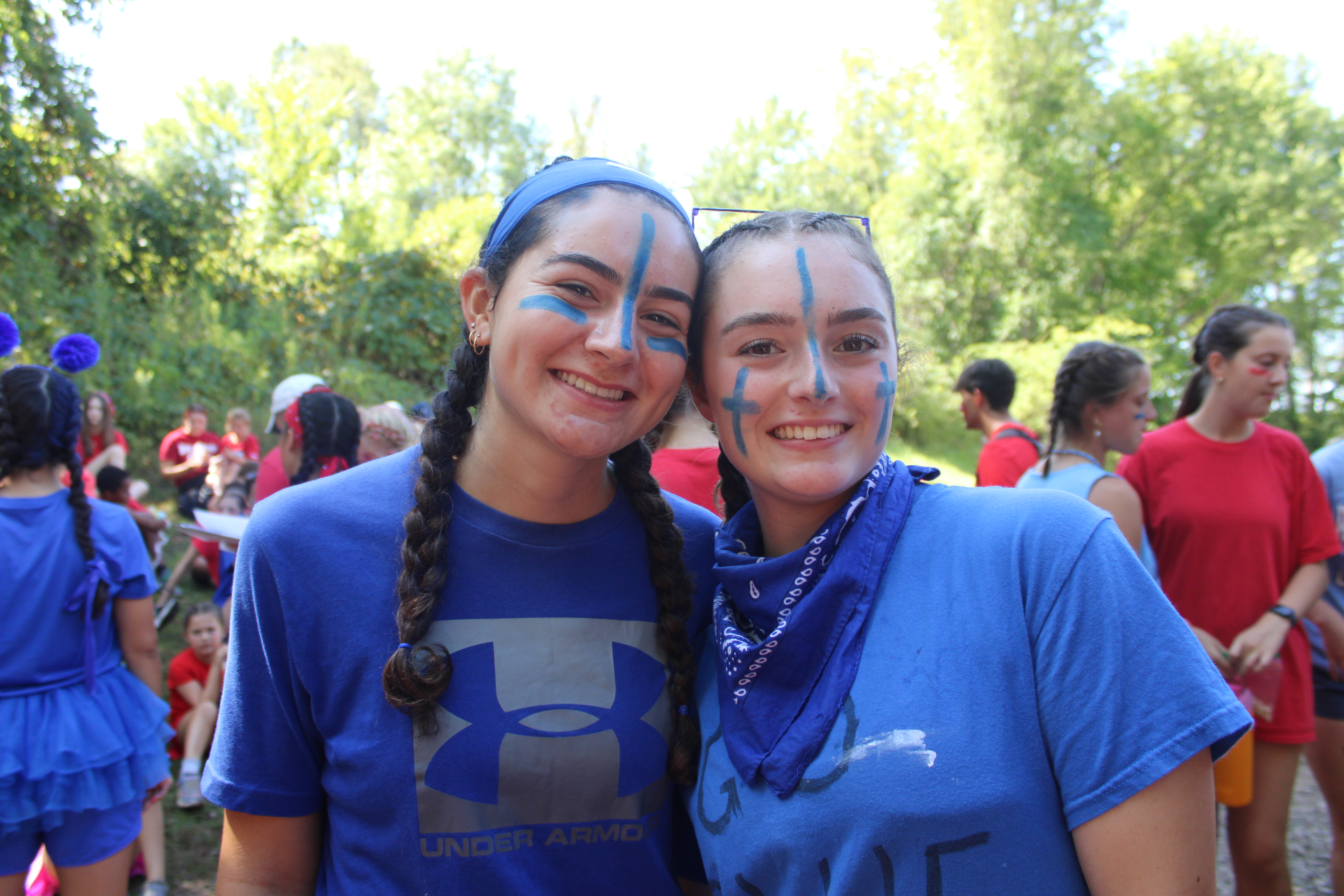 Friends in the summer at camp