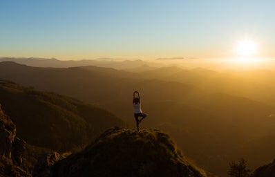 Yoga on hill