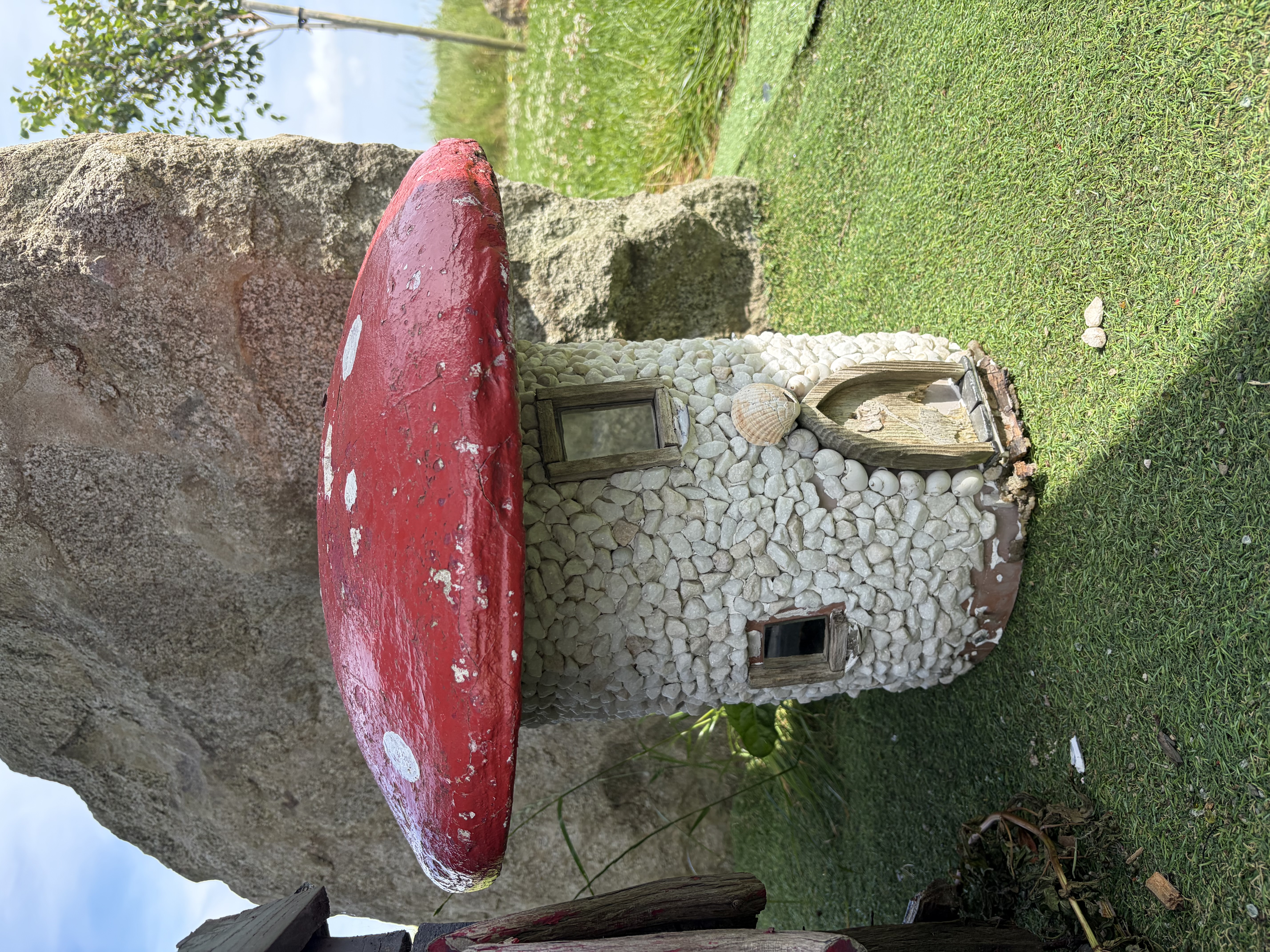 A mushroom fairy house