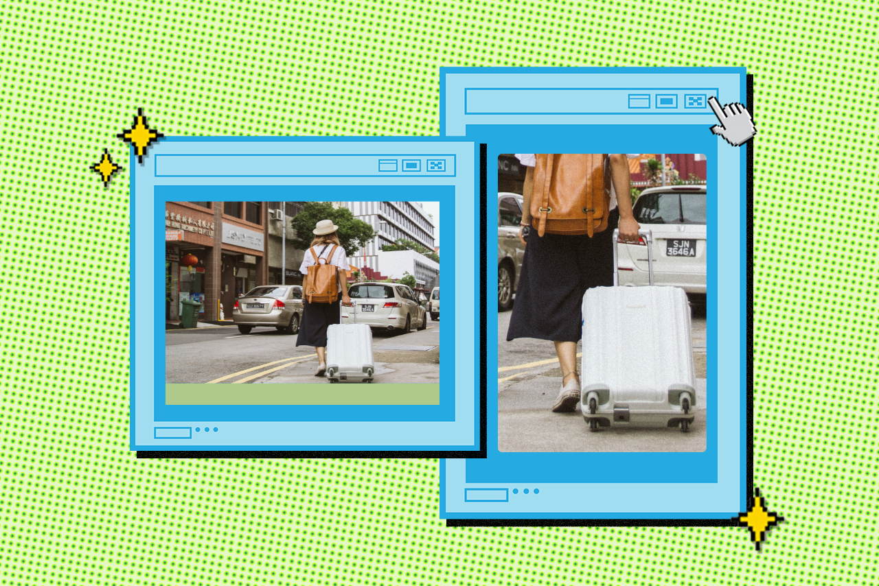 woman traveling with suitcase
