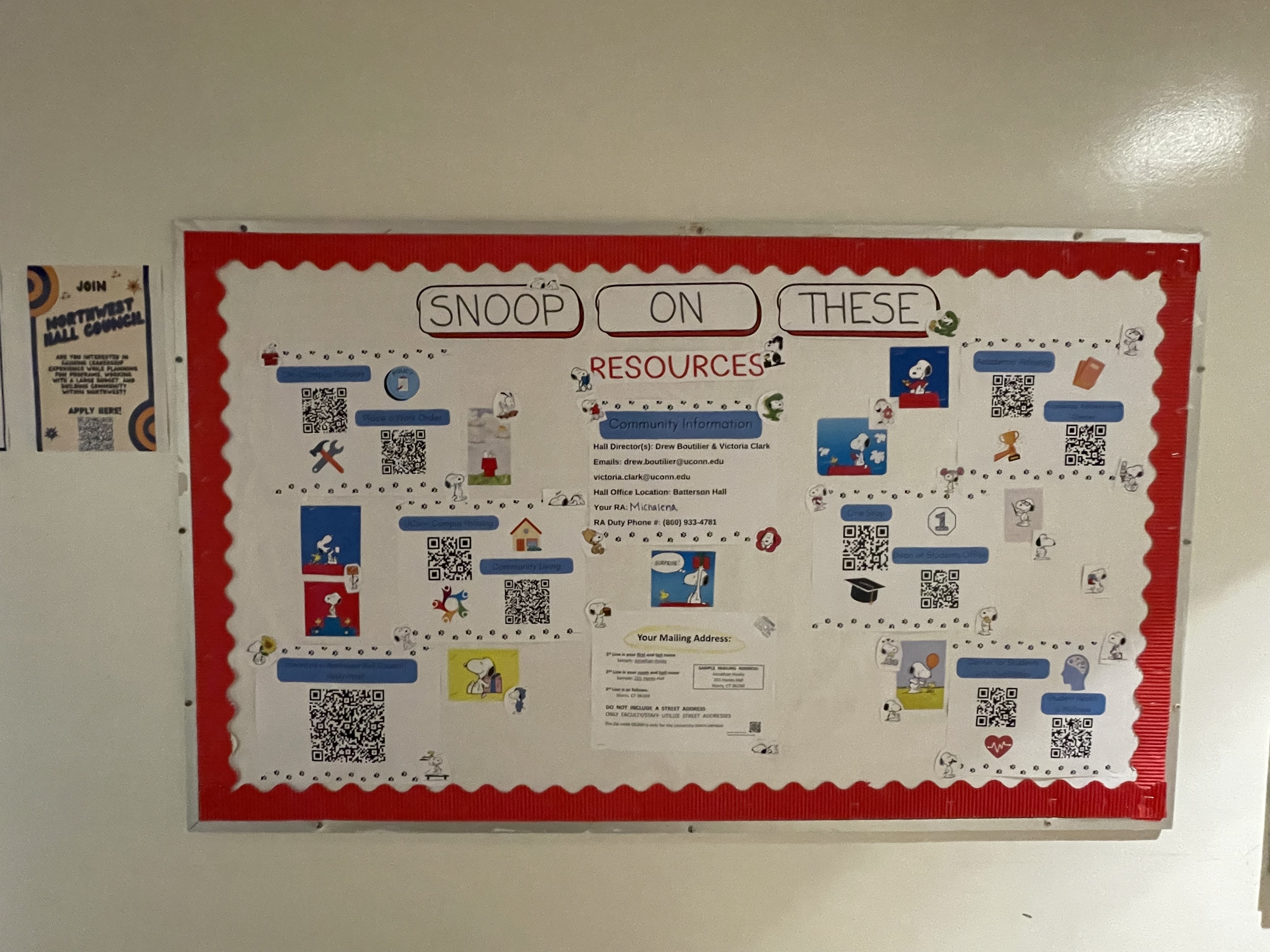 campus resources bulletin board