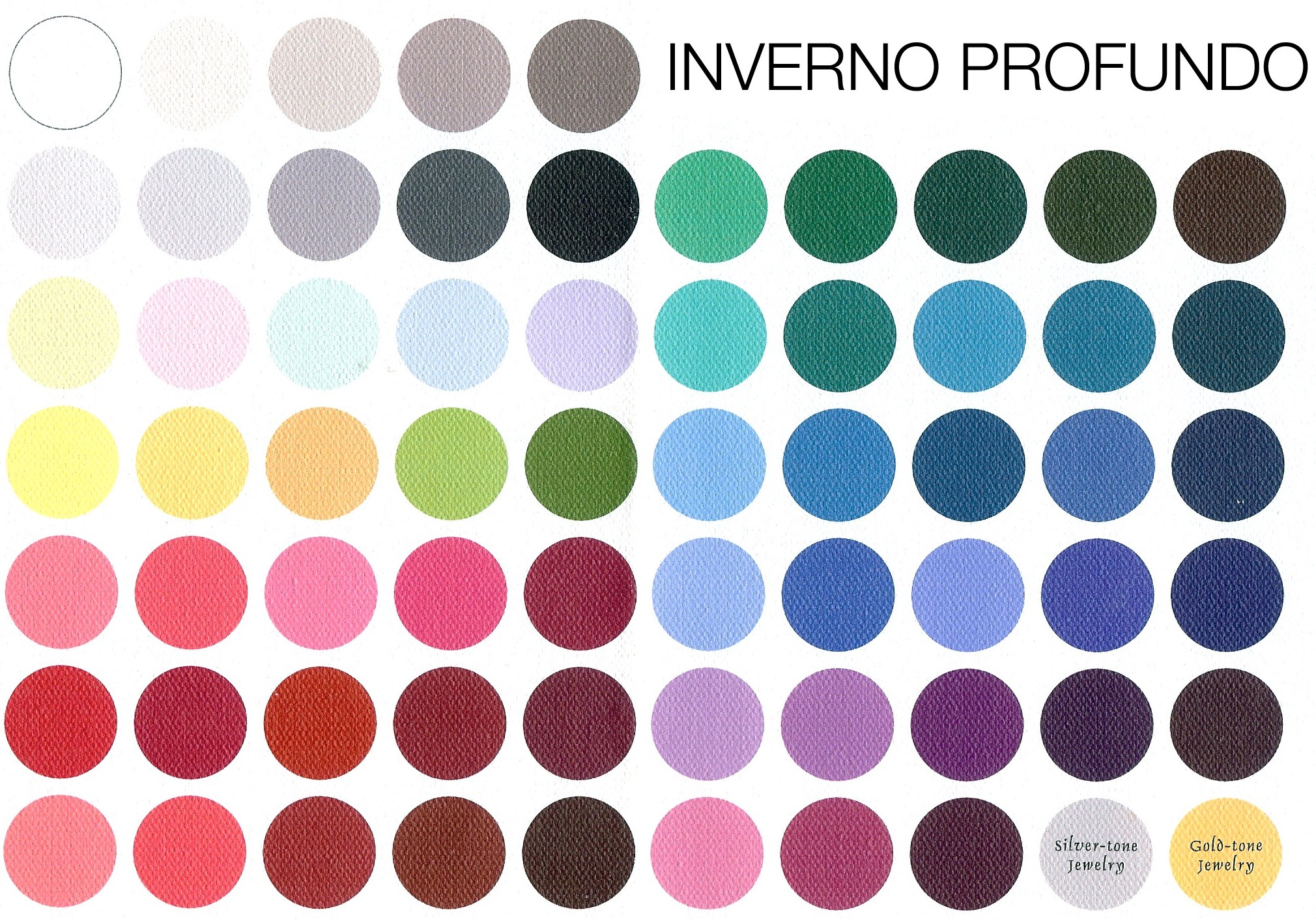 Color analysis Deep Winter palette