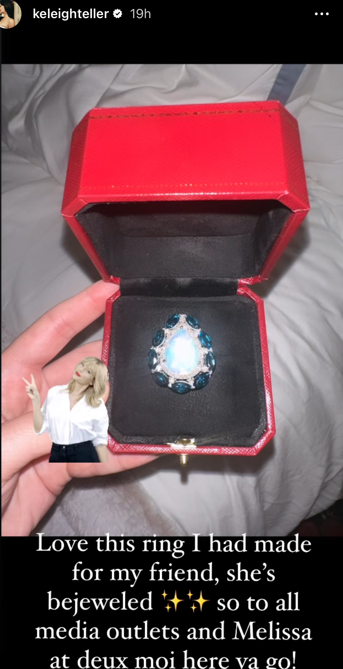 Keleigh Teller\'s birthday gift to Taylor Swift