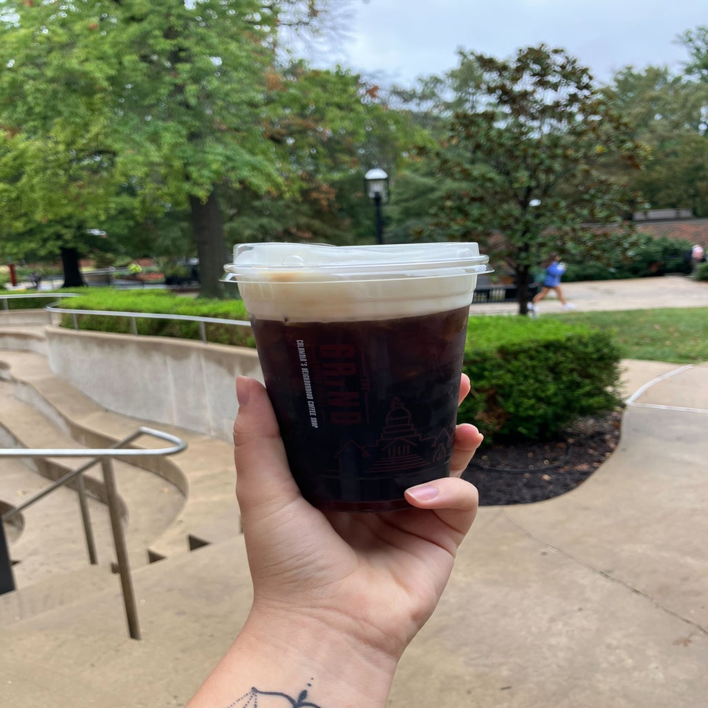 Iced cold brew from a local coffee shop in Columbia, Missouri