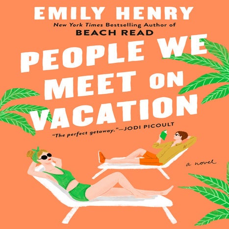 orange book titled people we meet on vacation by emily henry