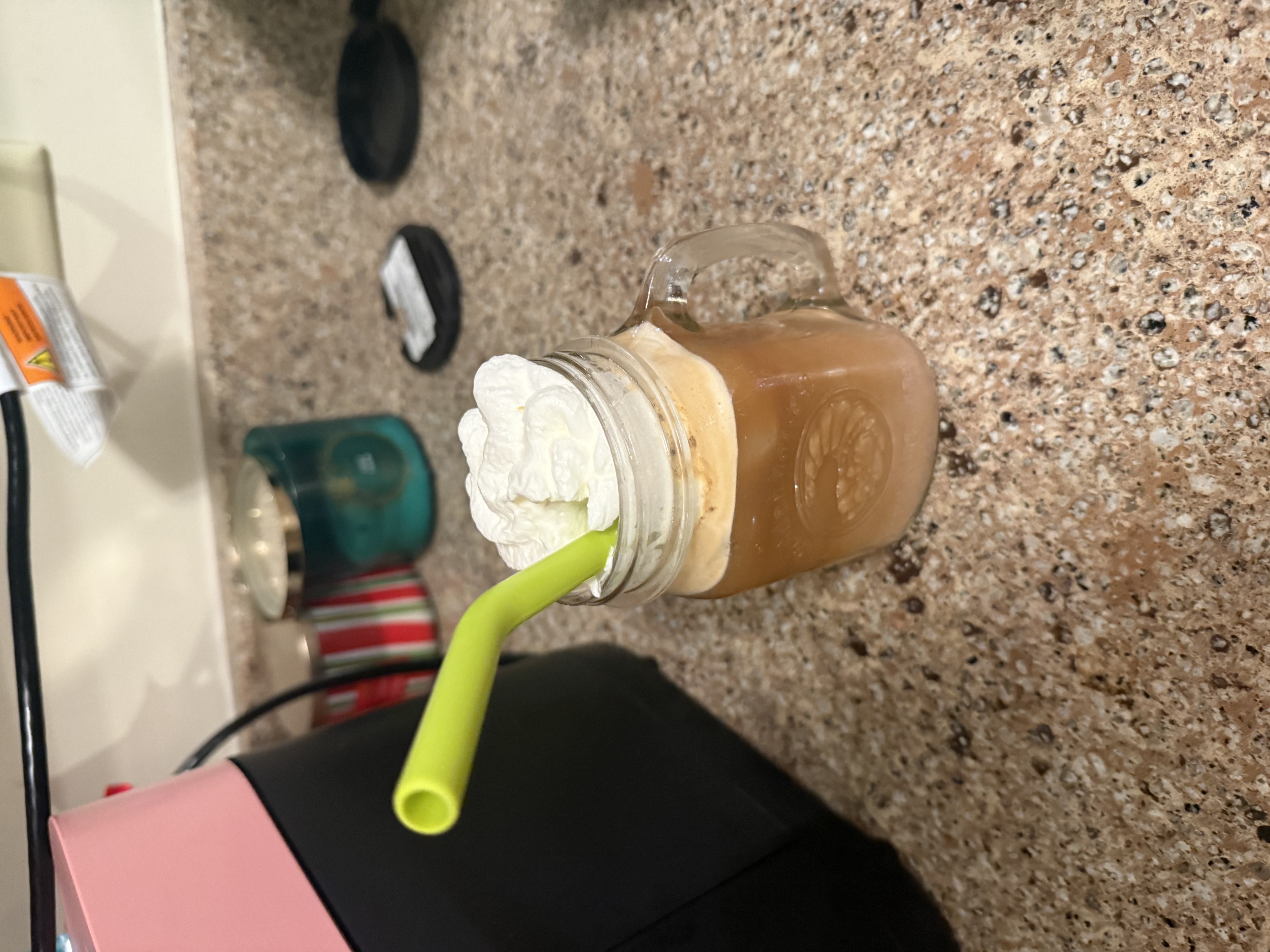 Latte sitting on counter