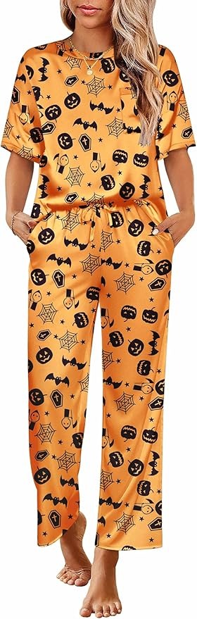 halloween silk pajamas