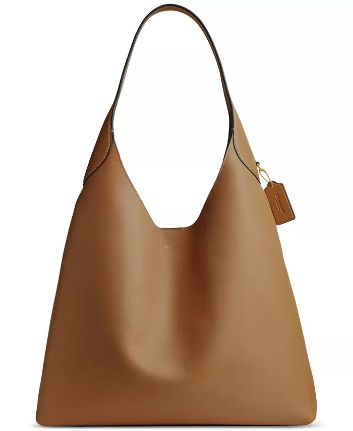 Coach Brooklyn Large Leather Shoulder Bag in Honey Brown