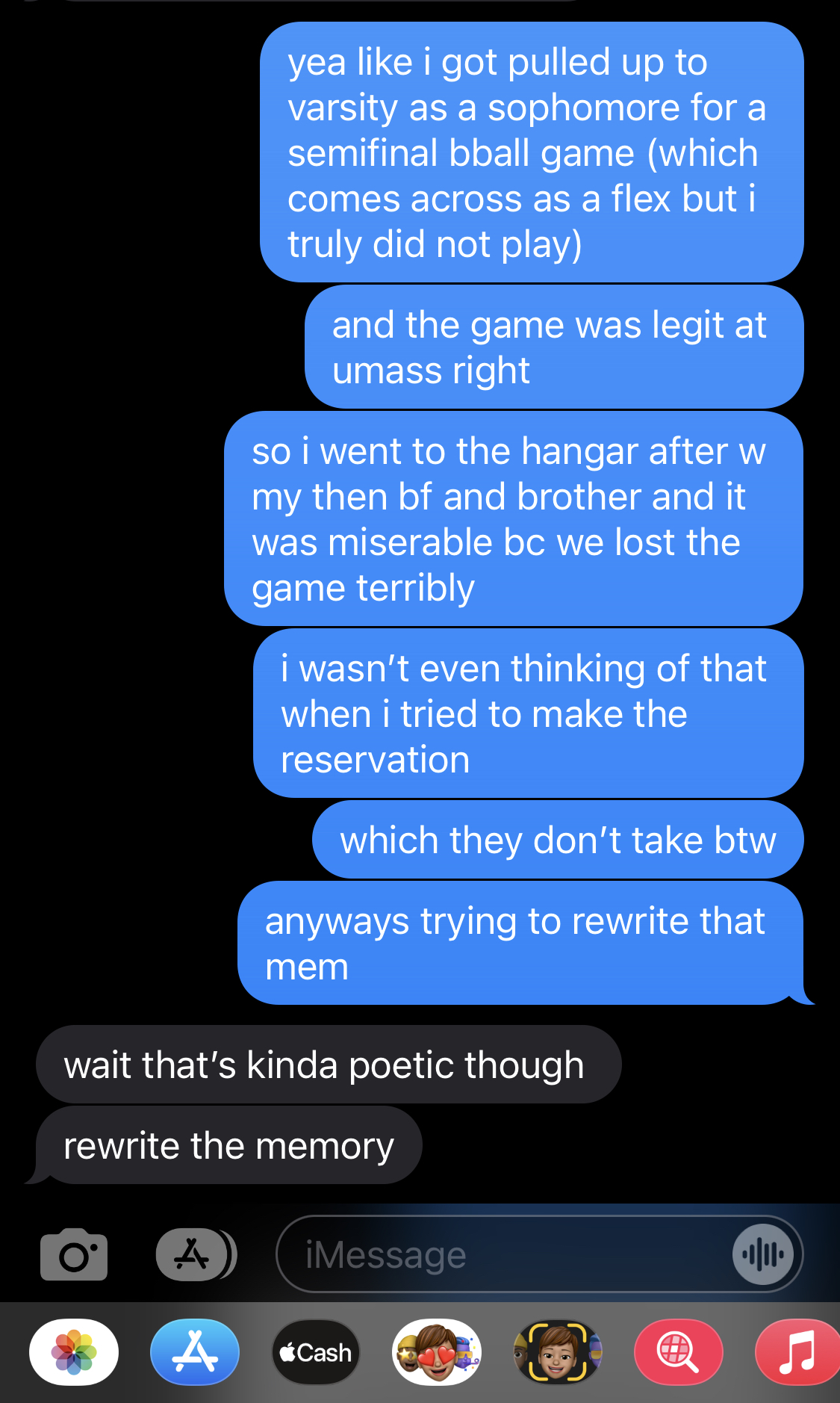 birthday text, rewriting the memory