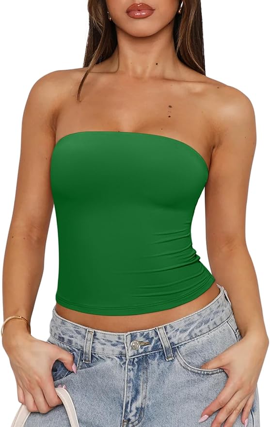 green tube top shirt