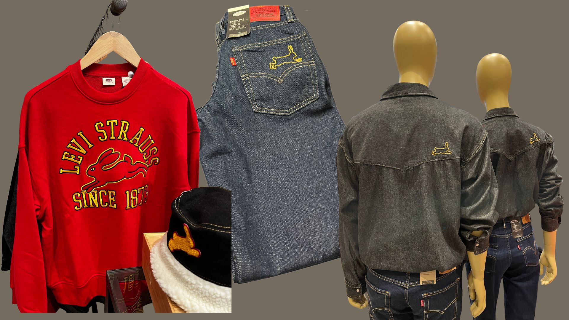 A collage of items from Levi\'s