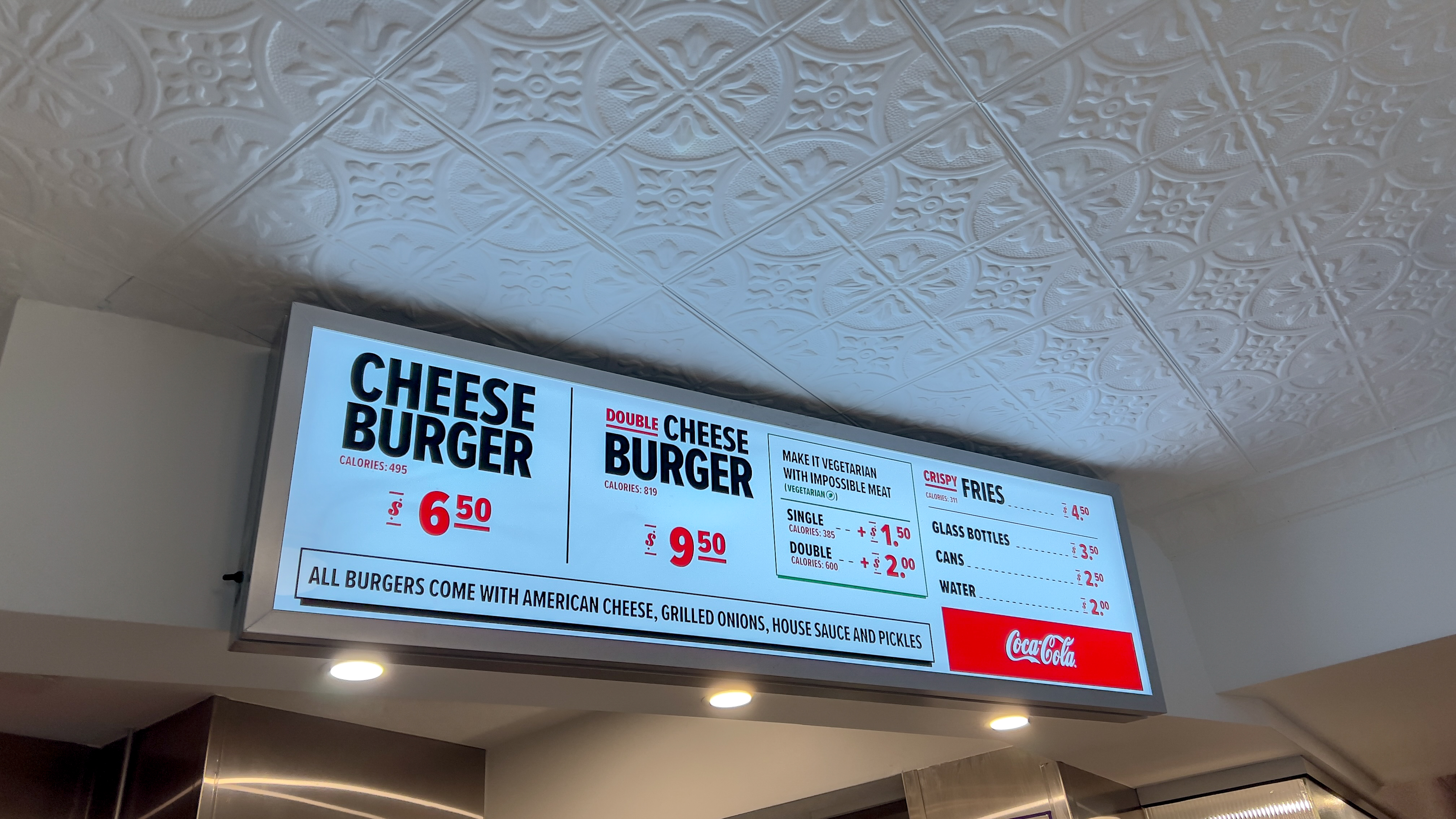 menu at 7th street burger on Newbury street in Boston