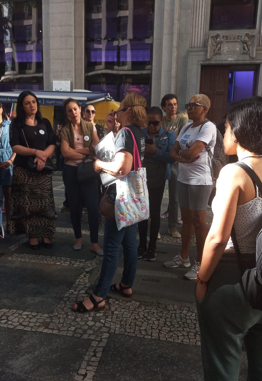 Outside picture of a citytour celebrating coffee in São Paulo.