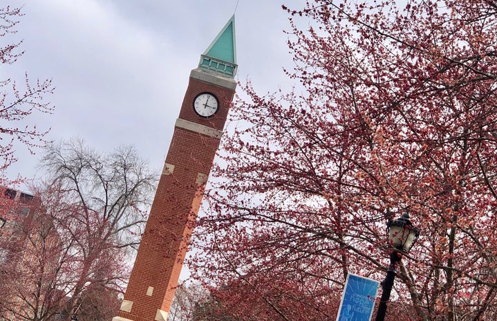The clocktower at St. Louis University