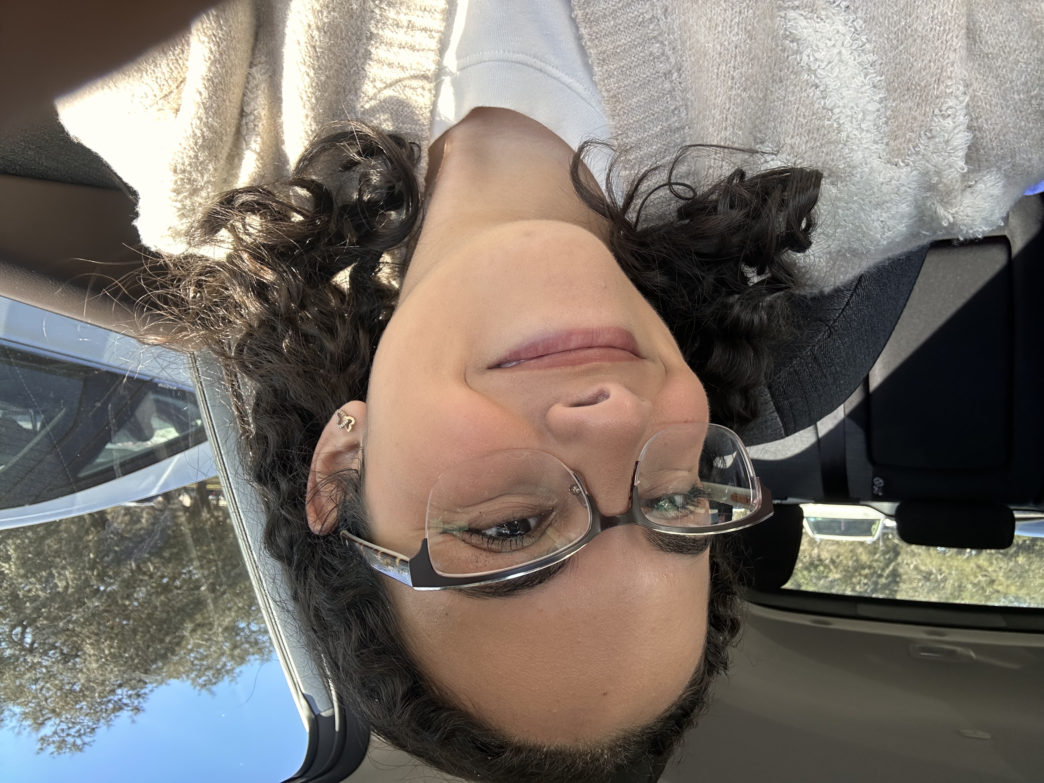 A horizontal selfie of myself on a day I wear makeup