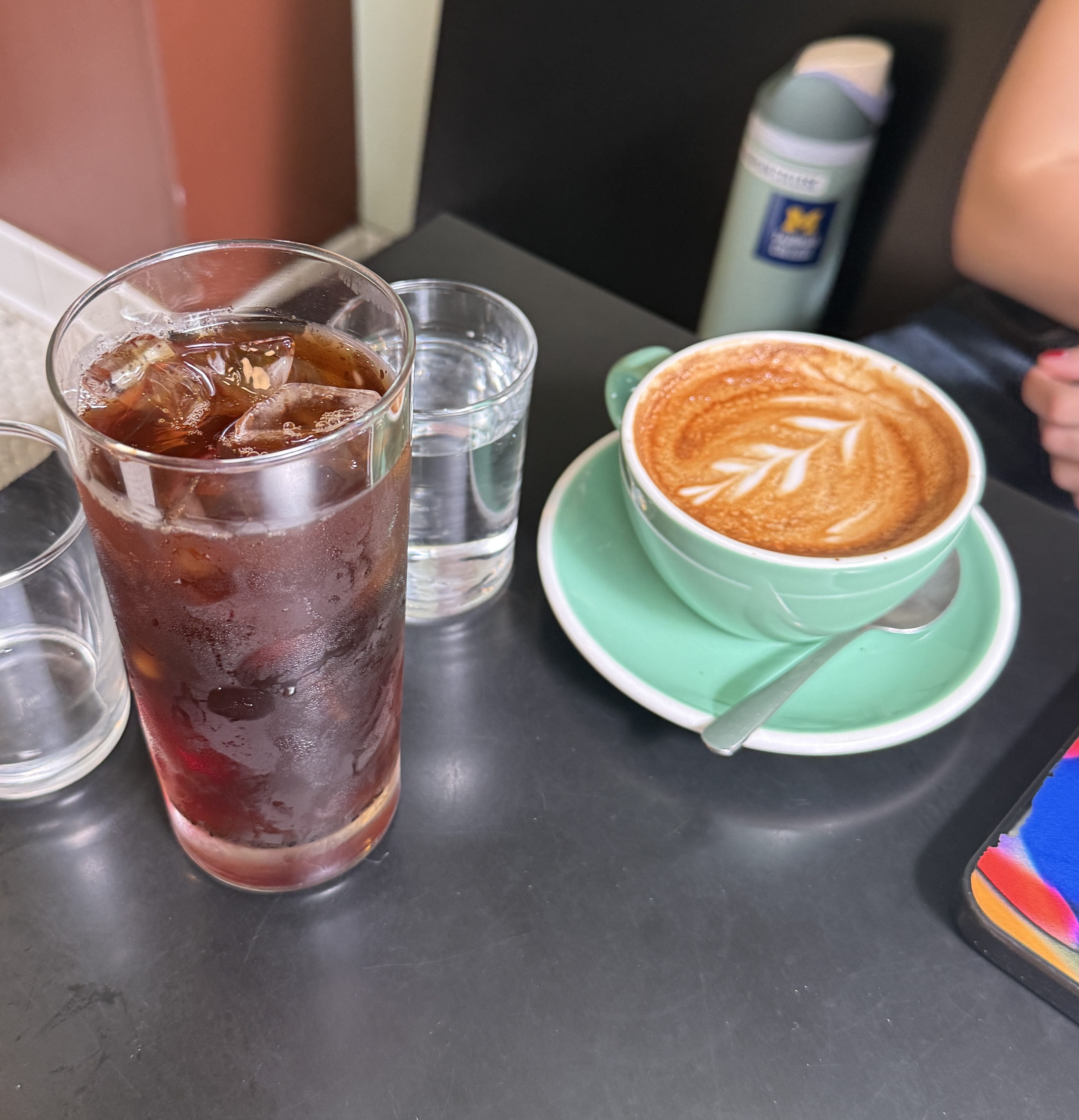 Pour over coffee and cappuccino