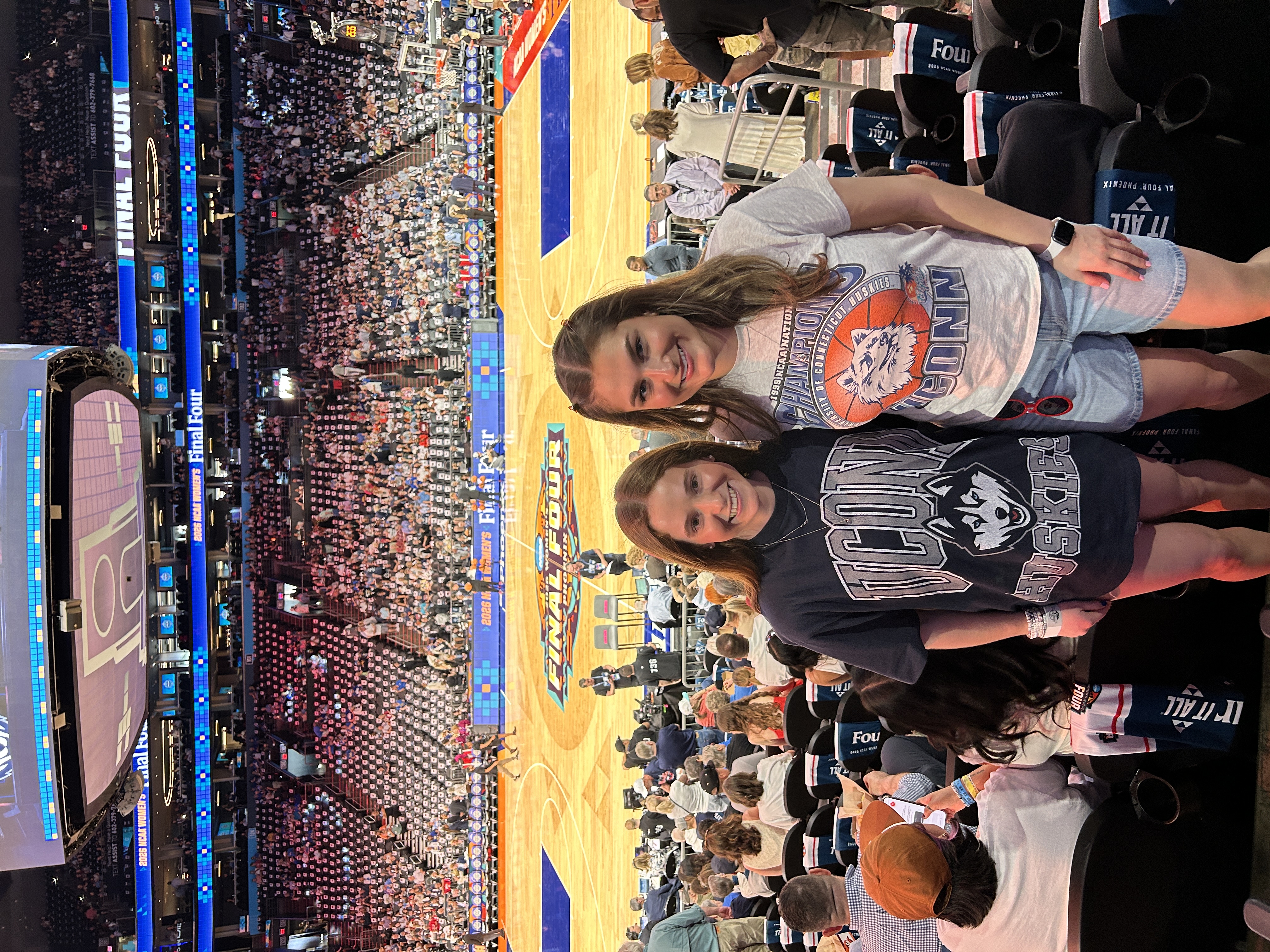 friends at basketball game