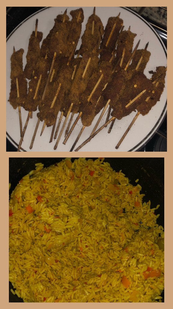 Nigerian Foods- jallof rice an suya