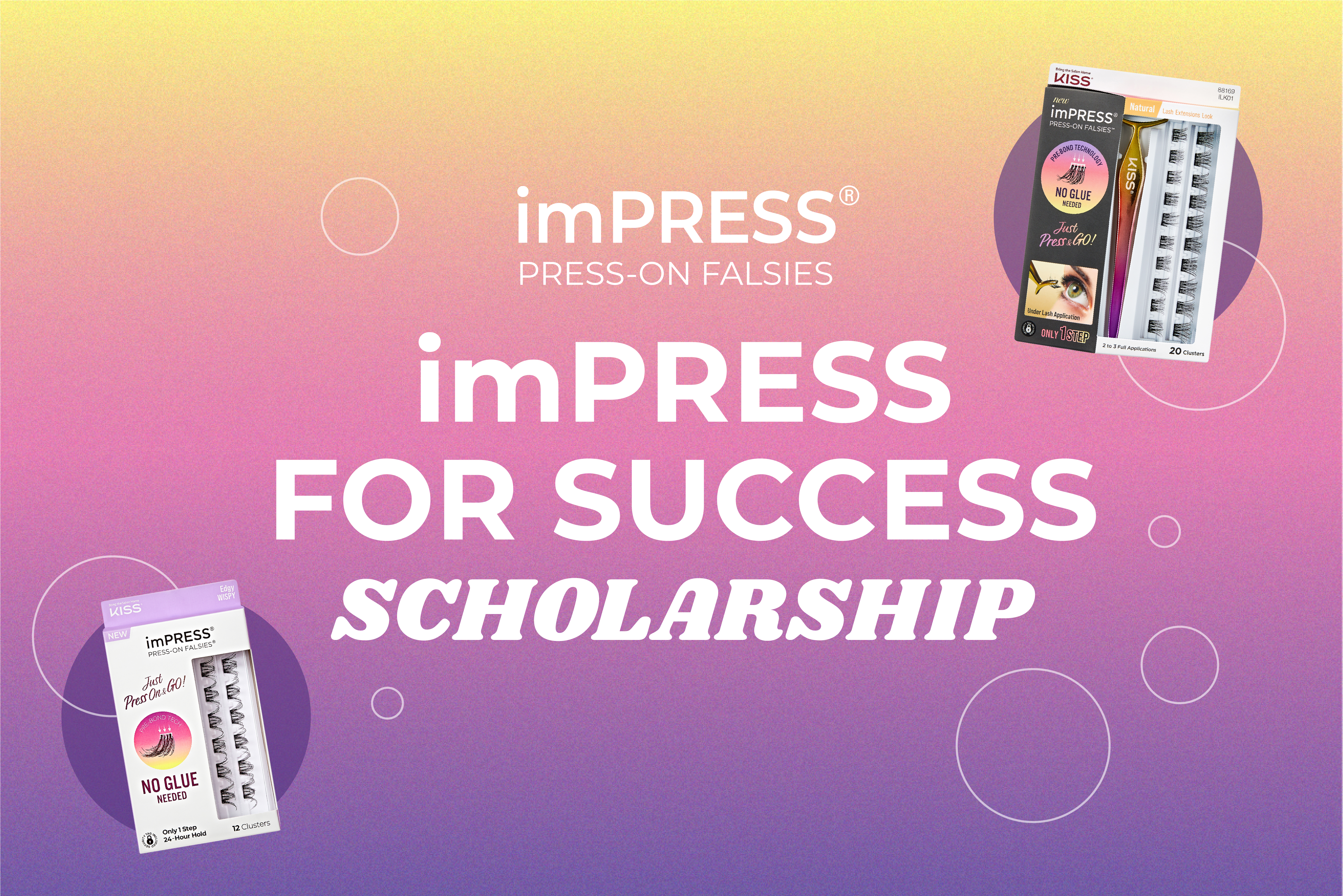 False lash packages on ombre background